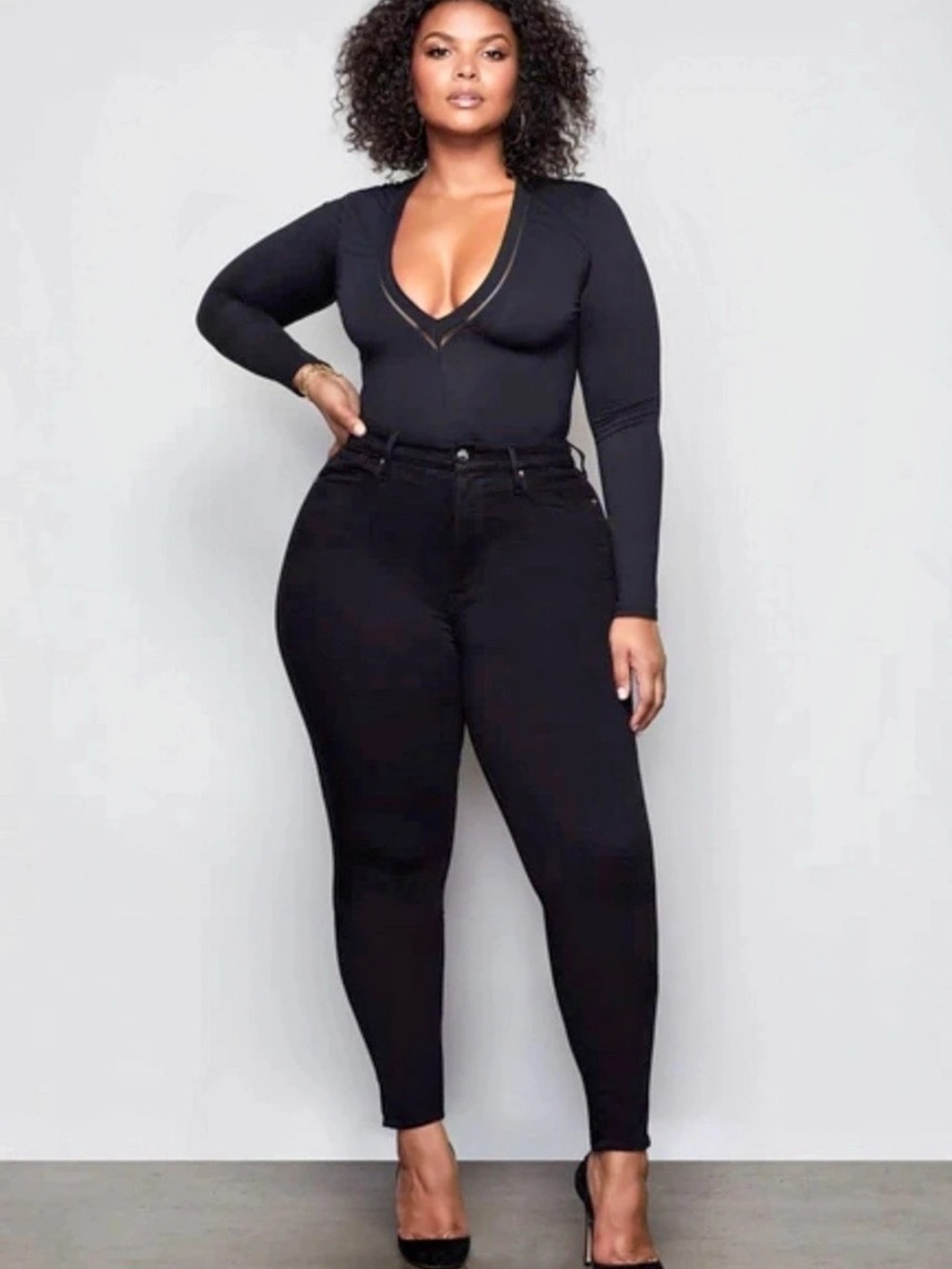 Good American Good Waist Super High Rise Skinny Jeans – Black Sz 15 NWT
